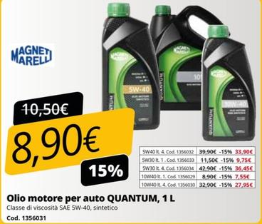 Offerta per Olio Motore Per Auto Quantum, 1 L a 8,9€ in Bricoio