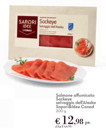 Offerta per  Sapori&Idee  - Salmone Affumicato Sockeye Selvaggio Dell'alaska a 12,98€ in Conad City