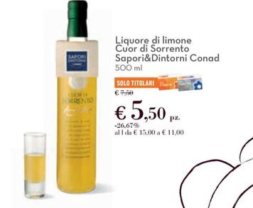 Offerta per Sapori&Dintorni - Liquore Di Limone Cuor Di Sorrento a 5,5€ in Conad City