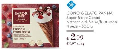 Offerta per  Conad - Cono Gelato Panna Sapori&Idee  a 2,99€ in Spazio Conad