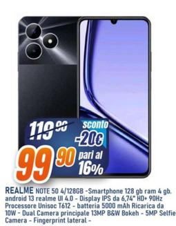 Offerta per Realme - Note 50 4/128GB - Smartphone. a 99,9€ in Euroelettrica