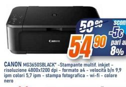 Offerta per Canon - MG3650SBLACK - Stampante multif.injet - Risoluzione 4800x1200 DPI a 54,9€ in Agosti