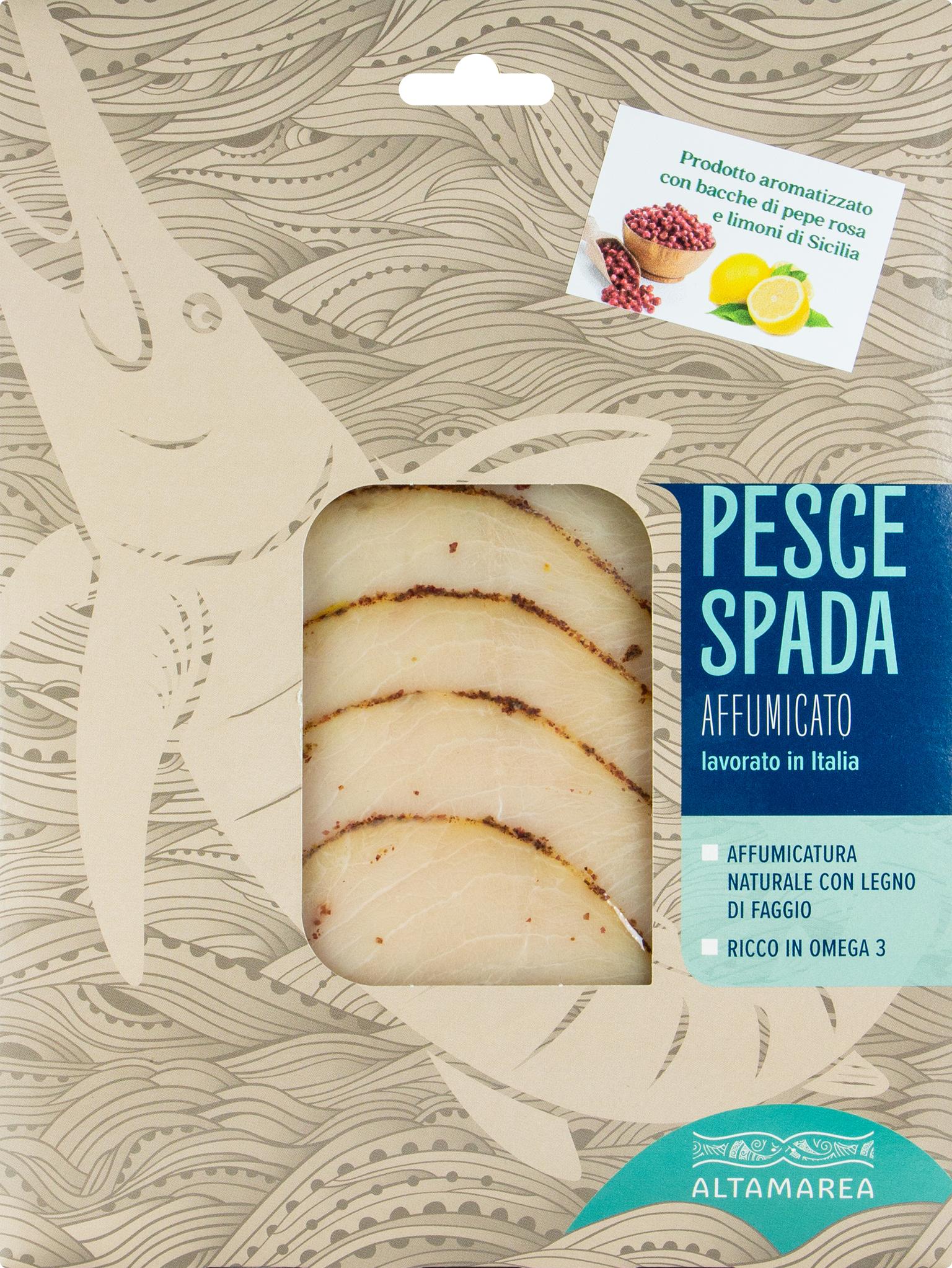 Offerta per Pesce spada affumicato al pepe rosa e limone 100 g a 4,95€ in Sapore di Mare