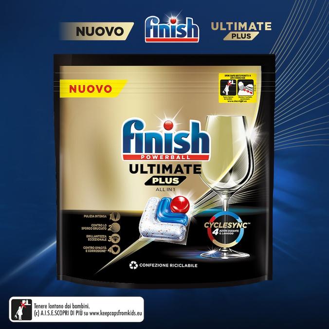 Offerta per Ultimate Plus, la nuova generazione di capsule Finish in grado di compiere 4 azioni contro lo sporco ostinato. in Finish