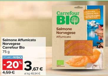 Offerta per Carrefour Bio - Salmone Affumicato Norvegese a 3,67€ in Carrefour Express