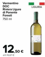 Offerta per Ponente Foresti - Vermentino DOC Riviera Ligure a 12,5€ in Carrefour Express
