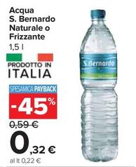 Offerta per S. Bernardo - Acqua Naturale O Frizzante a 0,32€ in Carrefour Express