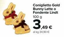 Offerta per Lindt - Coniglietto Gold Bunny Latte O Fondente a 3,49€ in Carrefour Express