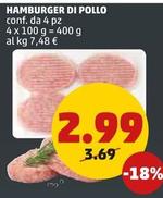 Offerta per Hamburger Di Pollo a 2,99€ in PENNY