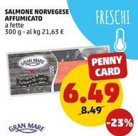 Offerta per Gran Mare - Salmone Norvegese Affumicato a 6,49€ in PENNY