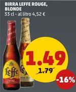 Offerta per Leffe - Birra Rouge, Blonde a 1,49€ in PENNY