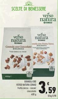 Offerta per Conad - Granola Bio Verso Natura a 3,59€ in Conad