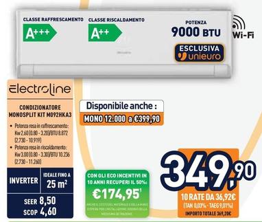 Offerta per Electroline - Condizionatore Monosplit Kit M092HKA3 a 349,9€ in Unieuro