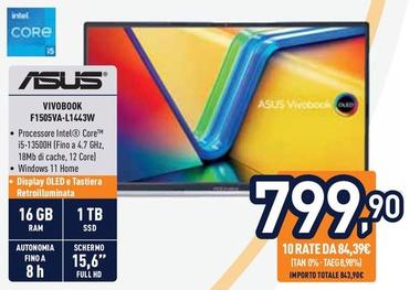Offerta per Asus - Vivobook F1505VA-L1443W a 799,9€ in Unieuro