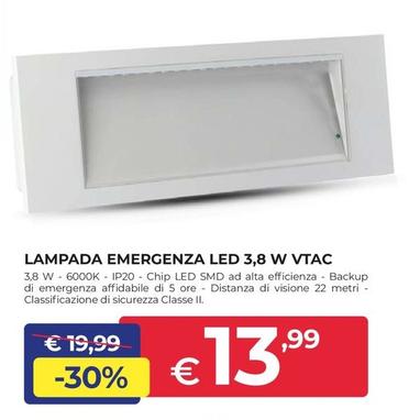 Offerta per Lampada Emergenza Led 3,8 W Vtac a 13,99€ in Progress