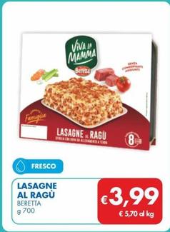 Offerta per Beretta - Lasagne Al Ragù a 3,99€ in MD
