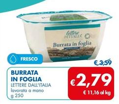 Offerta per Lettere Dall'italia - Burrata In Foglia a 2,79€ in MD