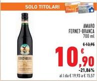 Offerta per Fernet-Branca - Amaro a 10,9€ in Conad
