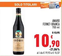 Offerta per Branca - Amaro Fernet a 10,9€ in Conad City