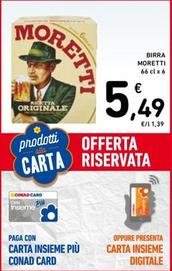 Offerta per Moretti - Birra a 5,49€ in Spazio Conad