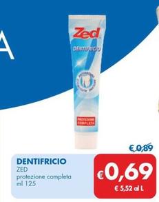 Offerta per Zed - Dentifricio a 0,69€ in MD
