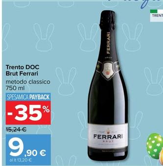 Offerta per Ferrari - Trento DOC Brut a 9,9€ in Carrefour Ipermercati