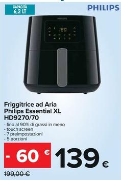 Offerta per Philips - Friggitrice Ad Aria Essential XL HD9270/70 a 139€ in Carrefour Ipermercati
