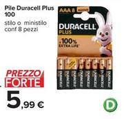 Offerta per Duracell - Pile Plus 100 a 5,99€ in Carrefour Ipermercati