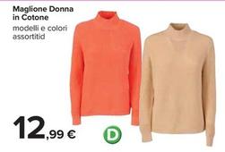 Offerta per Maglione Donna In Cotone a 12,99€ in Carrefour Ipermercati