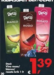Offerta per Decò - Vino Rosso a 1,39€ in Decò