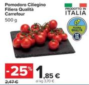 Offerta per Carrefour - Pomodoro Ciliegino Filiera Qualità a 1,85€ in Carrefour Ipermercati