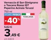 Offerta per Teruzzi - Vernaccia Di San Gimignano O Toscana Rosso IGT Peperino Acinaia a 3,49€ in Carrefour Market