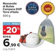 Offerta per Terre D'italia - Mozzarella Di Bufala Campana DOP a 6,99€ in Carrefour Market
