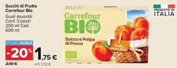 Offerta per Carrefour Bio - Succhi Di Frutta a 1,75€ in Carrefour Market