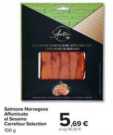 Offerta per Selection Carrefour - Salmone Norvegese Affumicato Al Sesamo a 5,69€ in Carrefour Market