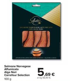 Offerta per Selection Carrefour - Salmone Norvegese Affumicato Alga Nori a 5,69€ in Carrefour Market