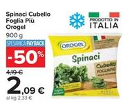 Offerta per Orogel - Spinaci Cubello Foglia Più a 2,09€ in Carrefour Market