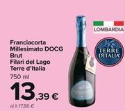 Offerta per Terre D'italia - Franciacorta Millesimato DOCG Brut Filari Del Lago a 13,39€ in Carrefour Market