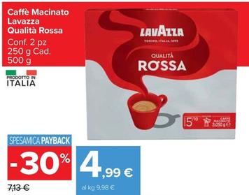 Offerta per Lavazza - Caffè Macinato Qualità Rossa a 4,99€ in Carrefour Market