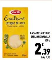Offerta per Barilla Emiliane - Lasagne All'Uovo a 2,39€ in Conad City