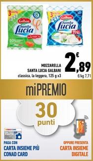 Offerta per Galbani - Mozzarella Santa Lucia a 2,89€ in Conad