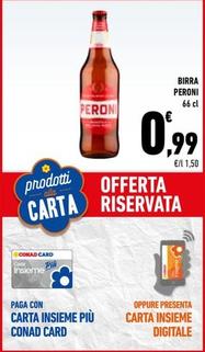 Offerta per Peroni - Birra a 0,99€ in Conad