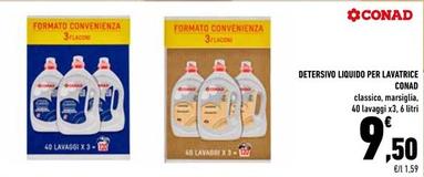 Offerta per Conad - Detersivo Liquido Per Lavatrice a 9,5€ in Conad