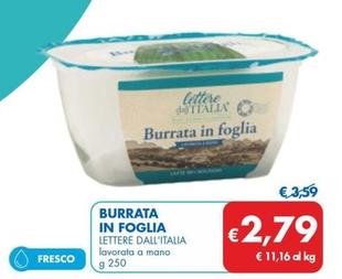 Offerta per Lettere Dall'Italia - Burrata In Foglia a 2,79€ in MD