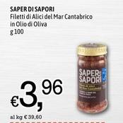 Offerta per Saper Di Sapori - Filetti Di Alici Del Mar Cantabrico In Olio Di Oliva a 3,96€ in Famila