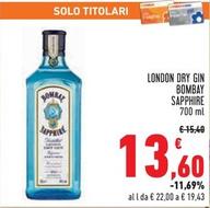 Offerta per Bombay Saphire - London Dry Gin a 13,6€ in Conad