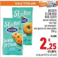 Offerta per Riso Scotti - Biscotti Si Con Riso a 2,25€ in Conad