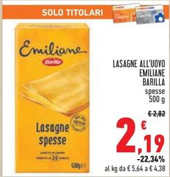 Offerta per Barilla - Lasagne All'uovo Emiliane a 2,19€ in Conad City