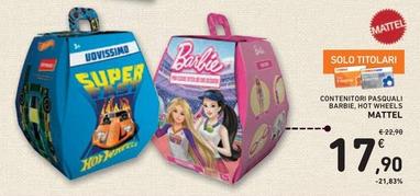 Offerta per Mattel - Contenitori Pasquali Barbie, Hot Wheels a 17,9€ in Spazio Conad