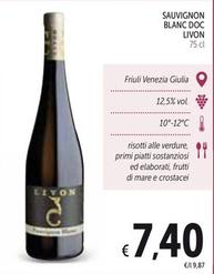 Offerta per Livon - Sauvignon Blanc DOC a 7,4€ in Spazio Conad